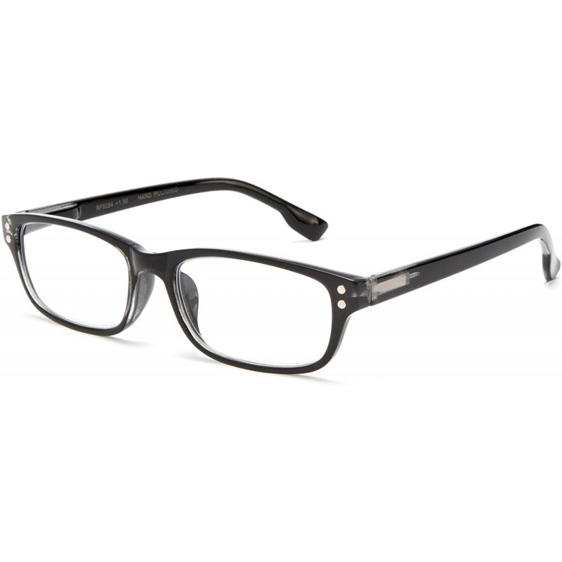 Square Slim Thick Squared Style Celebrity Fashionista Pattern Temple Reading Glasses by IG - Black - C9187GIEO3Y $8.62