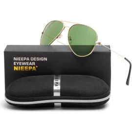 Aviator Aviator Polarized Sunglasses Classic Protection - Darkgreen Lens/Gold Frame - CB18CNUOX3O $13.74