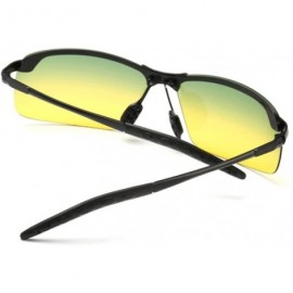 Sport Day Night Vision Sunglasses Polarized Wrap Glasses Yellow Tint Polycarbonate Lens Anti-glare Driving Eyewear - CQ18E2O4...