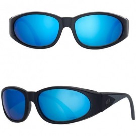 Oversized Sunglasses for Men & Women- Polarized glass lens- Color Mirrored Scratch Proof - Black/Blue Mirrored - CI18Z3WD9ET ...