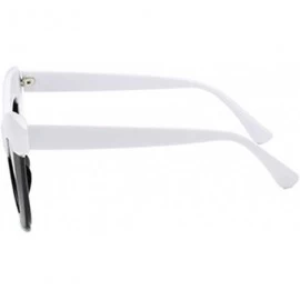 Cat Eye Vintage Cat Eye Sunglasses Women's Plastic Frame UV400 - White Black - CT18NI5YO9M $9.41