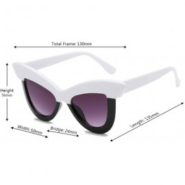 Cat Eye Vintage Cat Eye Sunglasses Women's Plastic Frame UV400 - White Black - CT18NI5YO9M $9.41