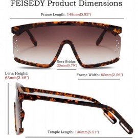 Rimless One Piece Sunglasses Oversized Shades Goggles Men Women B2515 - 02 Leopard - CJ18X9G09QK $17.28