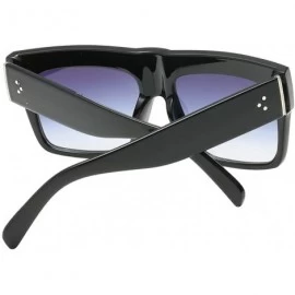 Oval Lady Vintage Big Square Sunglasses Rivet Eyewear Flat Top Sun Glasses - Brown Brown - CI18U24EZCE $20.89