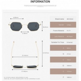 Rimless Unisex Sunglasses Small Metal Frame Asymmetry Temple AE0520 - Gold&black - CT12O6PPN0K $13.55