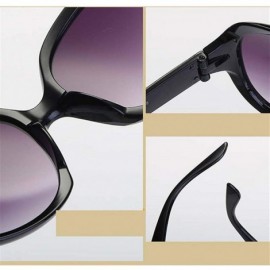 Oversized Women's Fashion Cat Eye Shade Sunglasses Integrated Stripe Vintage Glasses 2019 Fashion - Black - C218TI9IQK6 $7.26