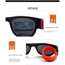 Goggle Premium Unisex Polarized Fold Frame Sun Glasses Trendy Stylish Sunglasses for Men Women - Red - C018YOGMIID $18.43