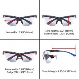 Sport Retro Mens Womens Sports Half-Rimless Bifocal Sunglasses - Black Frame/Blue Arm - C5189X5K6UM $20.36