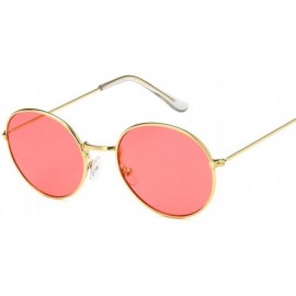 Oval Retro Oval Sunglasses Men Women UV400 Vintage Metal Frame Sun Glasses Fashion Lunette De Soleil Femme - C4197Y7RZWZ $27.12