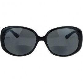 Rectangular Womens Bifocal Lens Sunglasses Readers Oval Rectangular Fashion UV 400 - Black - CZ185M8UXWS $8.49