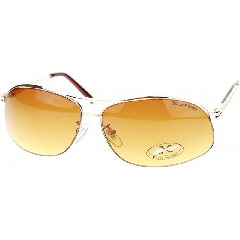 Rectangular HD(High Definition) Lens Sunglasses Narrow Spring Hinge Frame - Gold - CY11TRQ99X9 $8.63