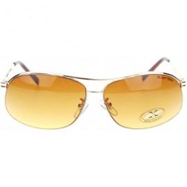 Rectangular HD(High Definition) Lens Sunglasses Narrow Spring Hinge Frame - Gold - CY11TRQ99X9 $8.63