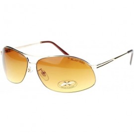 Rectangular HD(High Definition) Lens Sunglasses Narrow Spring Hinge Frame - Gold - CY11TRQ99X9 $8.63