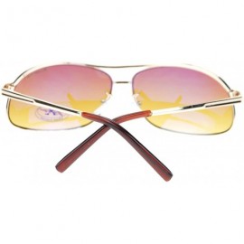 Rectangular HD(High Definition) Lens Sunglasses Narrow Spring Hinge Frame - Gold - CY11TRQ99X9 $8.63