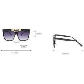 Square Hot New Fashion Large Frame Luxury Brand Design Women Sunglasses UV400 - Black Leopard - CC18N6TGOHN $12.27