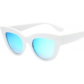 Oversized Womens Cat Eye Sunglasses Ladies Mirrored Reflective Lenses Oversized Plastic Cateyes Sunglasses - A - CG195IG8LO6 ...