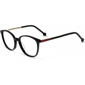 Round Women Casual Eyewear Frames Non-prescription Clear Lens Eyeglasses - C-black/Red - C518LWU4CT9 $14.71