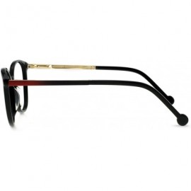 Round Women Casual Eyewear Frames Non-prescription Clear Lens Eyeglasses - C-black/Red - C518LWU4CT9 $14.71