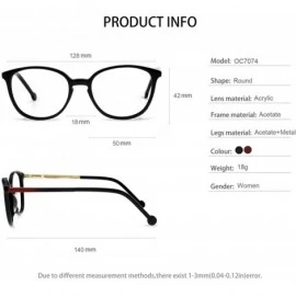 Round Women Casual Eyewear Frames Non-prescription Clear Lens Eyeglasses - C-black/Red - C518LWU4CT9 $14.71