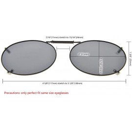 Wrap Metal Frame Rim Polarized Lens Clip On Sunglasses 2 1/16"x1 3/8" - C76-g15 - C3182MMY7S3 $11.06