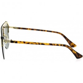 Sport Mens Flat Top Oversize Shield Futuristic Racer Sunglasses - Gold Tortoise Solid Green - C518T7U2A6R $16.56