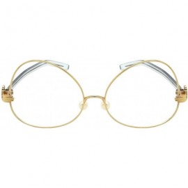 Oversized Upside Down Vintage Style Frames w/Clear Lens 3135-CL - Gold - CG183IKW85L $10.67