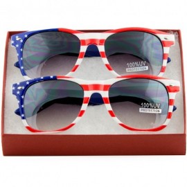 Wrap Men Women Sunglasses Pop Color Frame Mirror Lens Gift Box Set - Assorted - CX11L0Y19H5 $8.39