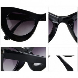 Cat Eye Sexy Retro Cat Eye Sunglasses Female Sun Glasses for Women Accessories Summer (full black) - CG18DYK5SK6 $11.98