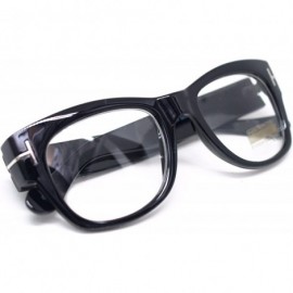 Square Oversized Square Thick Horn Rimmed Clear Lens Eye Glasses Frame Non-prescription - Black - CE185N96S46 $13.42