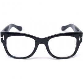 Square Oversized Square Thick Horn Rimmed Clear Lens Eye Glasses Frame Non-prescription - Black - CE185N96S46 $13.42