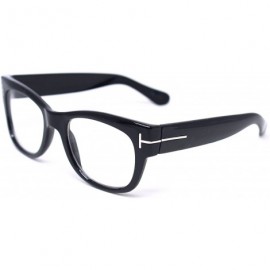 Square Oversized Square Thick Horn Rimmed Clear Lens Eye Glasses Frame Non-prescription - Black - CE185N96S46 $13.42