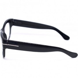 Square Oversized Square Thick Horn Rimmed Clear Lens Eye Glasses Frame Non-prescription - Black - CE185N96S46 $13.42