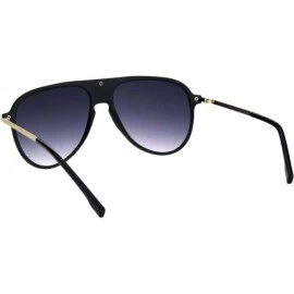 Aviator Unisex Retro Fashion Sunglasses Racer Aviators Metal Plastic Frame UV 400 - Black (Smoke) - CD18OOXOXMI $11.54