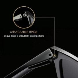 Rectangular Unisex Polarized Sunglasses Men Women Retro Designer Sun Glasses - Black Pro Simple Packaging - C918ET39S67 $13.21