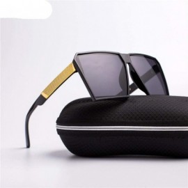 Aviator Square Oversized Sunglasses New Reflective Sunglasses Men Women Designer C6 - C2 - C518YR3ON8W $10.14