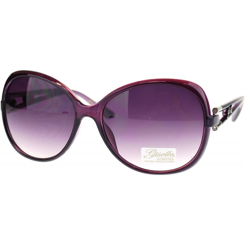 Butterfly Womens Sunglasses Classic Oversize Round Butterfly Frame - Purple - CE11OJ9TRWH $8.28