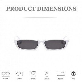 Square Vintage Rectangle Small Frame Sunglasses Fashion Designer Square Shades for Women - White - CH18G0TRMRR $11.14