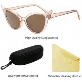 Wayfarer Ladies Sunglasses Women Cat Eye Designer for Holiday Driving Travel UV400 - Tea - CU18G7AHS0L $8.50