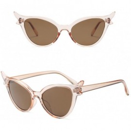 Wayfarer Ladies Sunglasses Women Cat Eye Designer for Holiday Driving Travel UV400 - Tea - CU18G7AHS0L $8.50