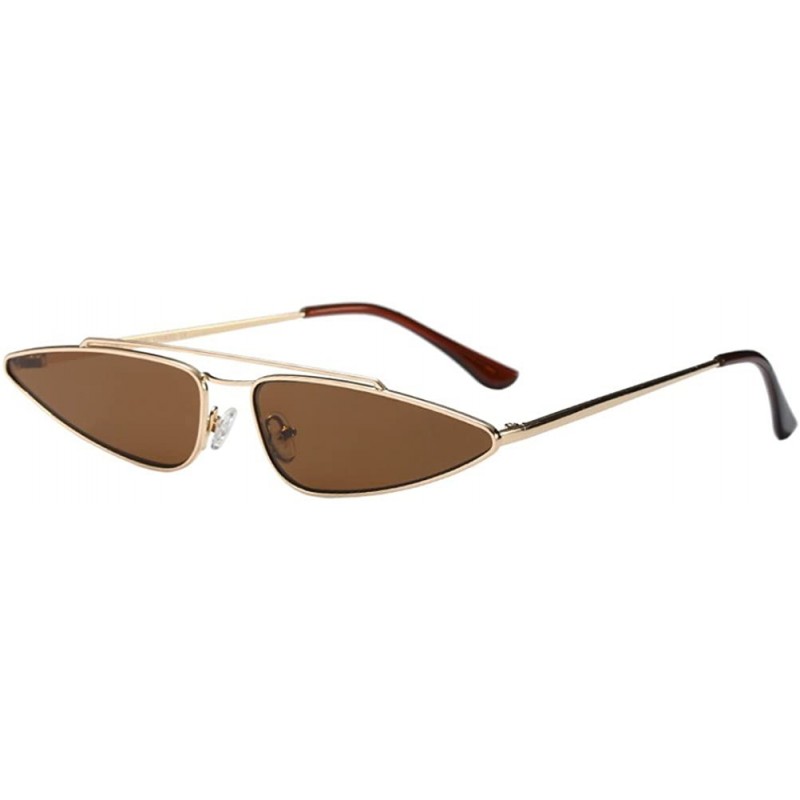 Wayfarer Fashion Eyes Frame Metal Sunglasses Men Women UV Protection for Outdoor - Brown - CM18G7RYTH7 $8.76