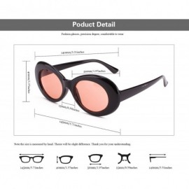 Oversized Womens Mens Cat Eye Bold Retro Oval Sunglasses Thick Frame - Black / Red Lens - C1186X8YX2R $9.82