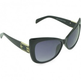 Oversized Women's Fashion Kitten Retro Cat Eye Sunglasses - Black Gold - CV129KB5F1F $9.46