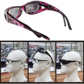 Sport Fit Over Sunglasses For Women - Polarized Fitover Sunglasses - Purple Leopard - CA186DTIWNI $15.94