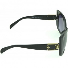 Oversized Women's Fashion Kitten Retro Cat Eye Sunglasses - Black Gold - CV129KB5F1F $9.46