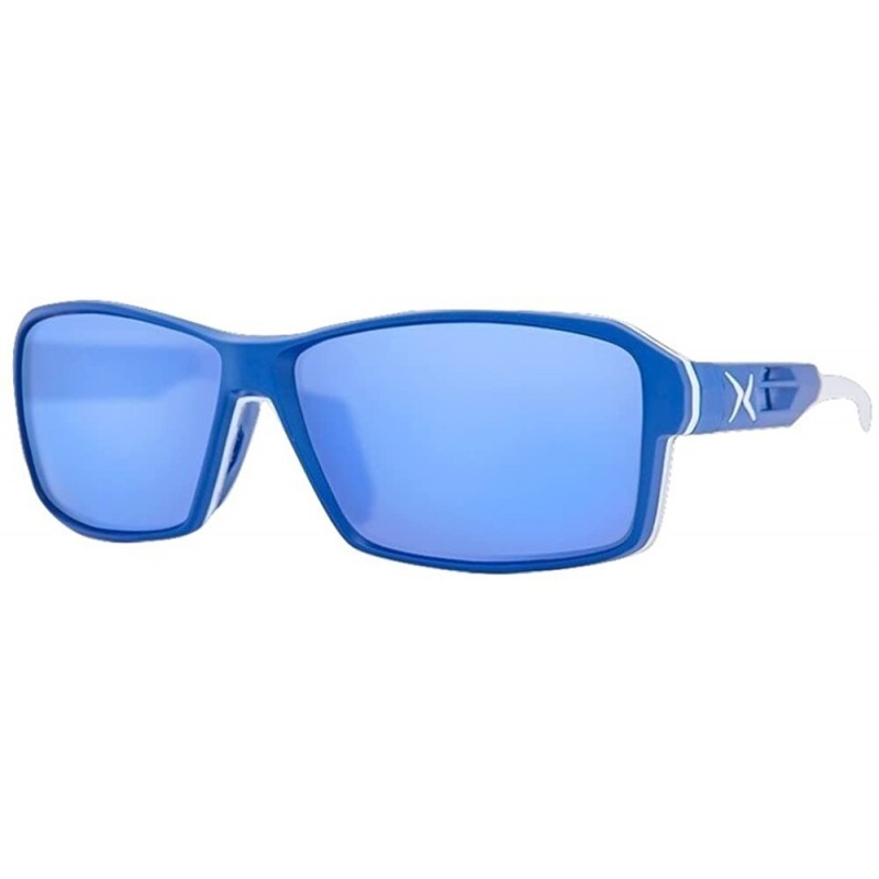 Sport Apex Polarized Sunglasses - Matte Dark Blue With White - CL182WN2U8O $47.89