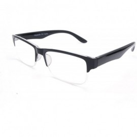 Square TR90 Lightweight half-rim Basic Square Reading Glasses 51mm-19mm-140mm - Shiny Black - C917YKG3WYA $15.34