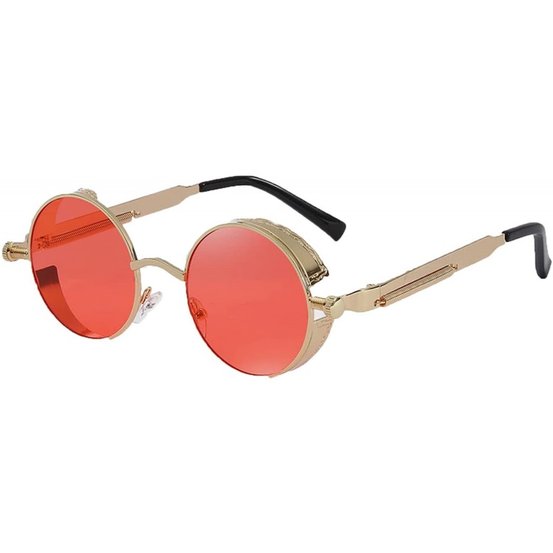 Rimless Steampunk Men Sunglasses Women Coating Mirror Sunglasses Round Sun glasses Retro Vintage - 15 - CD18D3LEYMM $24.02