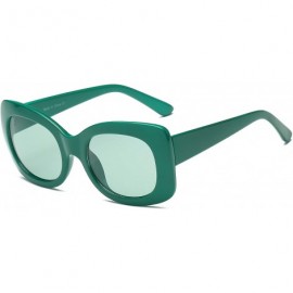 Square Women Retro Vintage Fashion Square Oversized Sunglasses - Green - C618I629Q8N $10.28