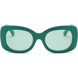 Square Women Retro Vintage Fashion Square Oversized Sunglasses - Green - C618I629Q8N $10.28