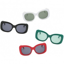 Square Women Retro Vintage Fashion Square Oversized Sunglasses - Green - C618I629Q8N $10.28